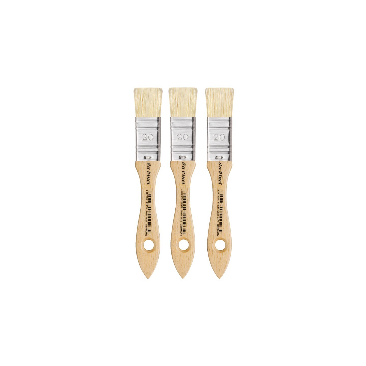 da Vinci MAESTRO2 Mottler Brush, Natural Bristle, Acrylic & Oil, Flat, Series 2475, Size 20, Pack of 3