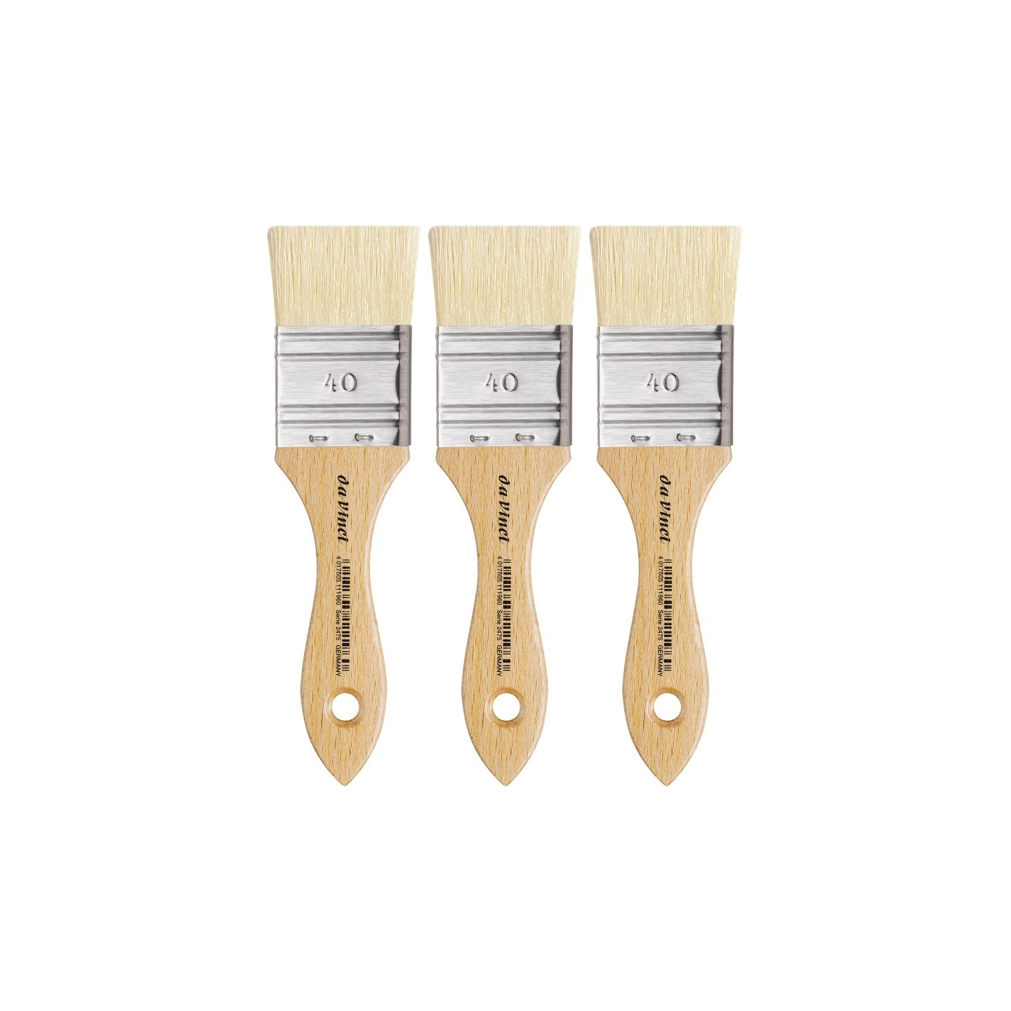 da Vinci MAESTRO2 Mottler Brush, Natural Bristle, Acrylic & Oil, Flat, Series 2475, Size 40, Pack of 3