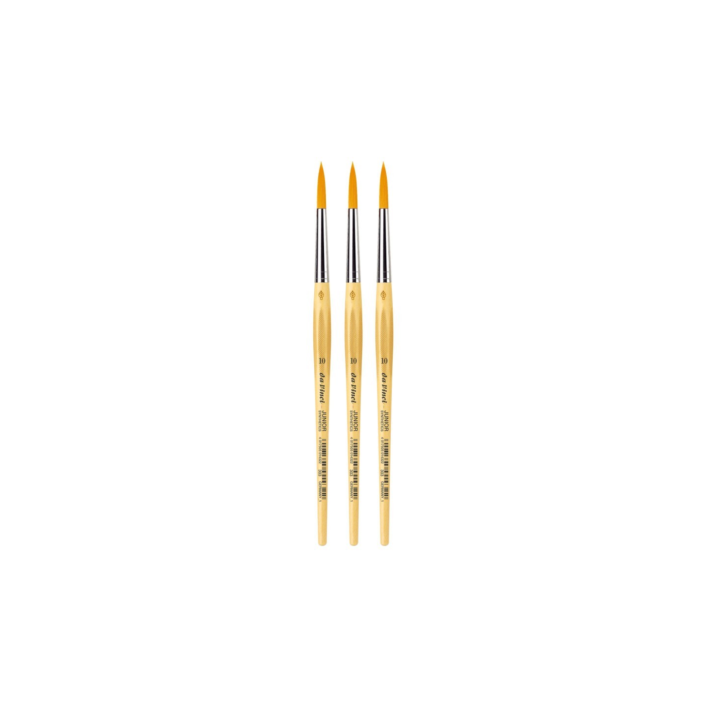 da Vinci JUNIOR Synthetics Student Brush, Synthetic, Tempera, Round, Series 303, Size 10, Pack of 3