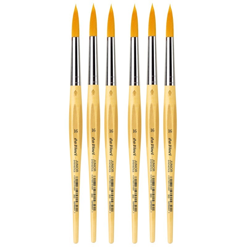 da Vinci JUNIOR Synthetics Student Brush, Synthetic, Tempera, Round, Series 303, Size 1, Pack of 6