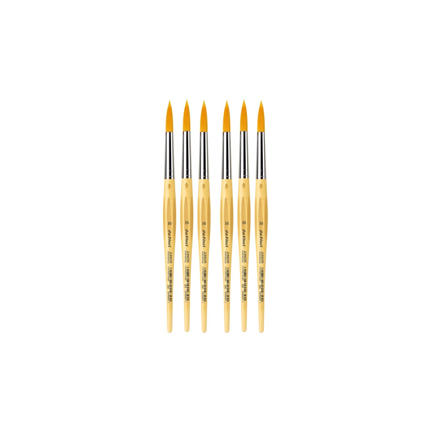 da Vinci JUNIOR Synthetics Student Brush, Synthetic, Tempera, Round, Series 303, Size 1, Pack of 6