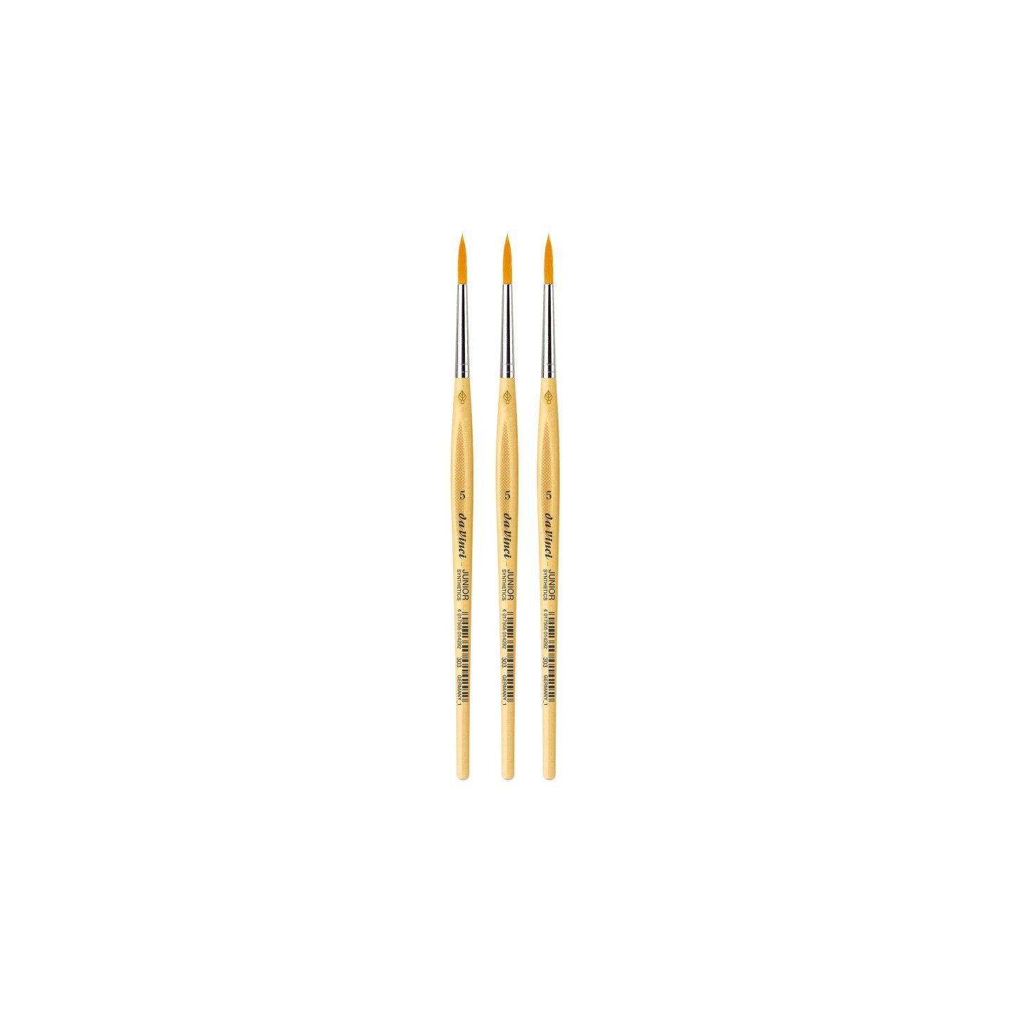 da Vinci JUNIOR Synthetics Student Brush, Synthetic, Tempera, Round, Series 303, Size 5, Pack of 3