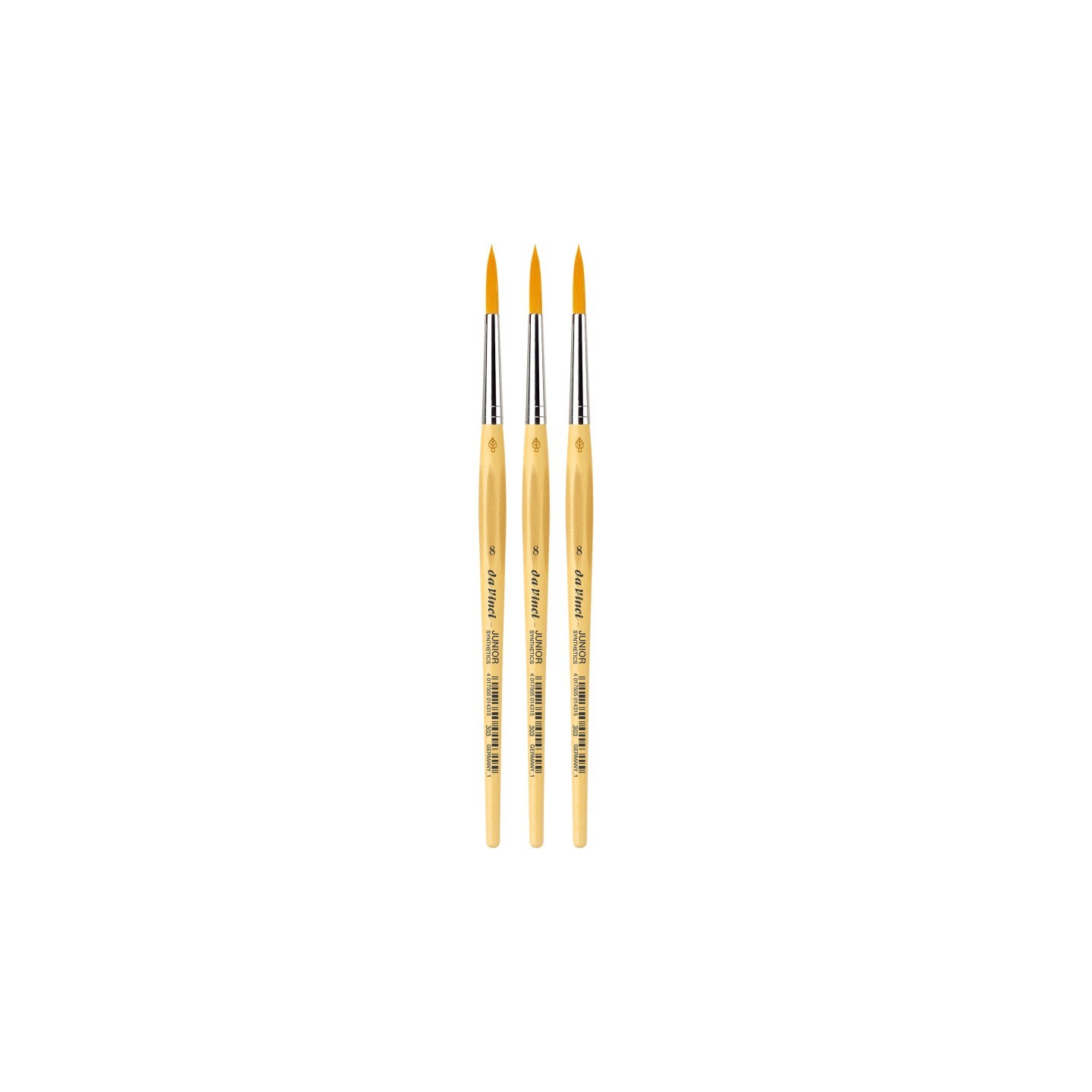 da Vinci JUNIOR Synthetics Student Brush, Synthetic, Tempera, Round, Series 303, Size 8, Pack of 3