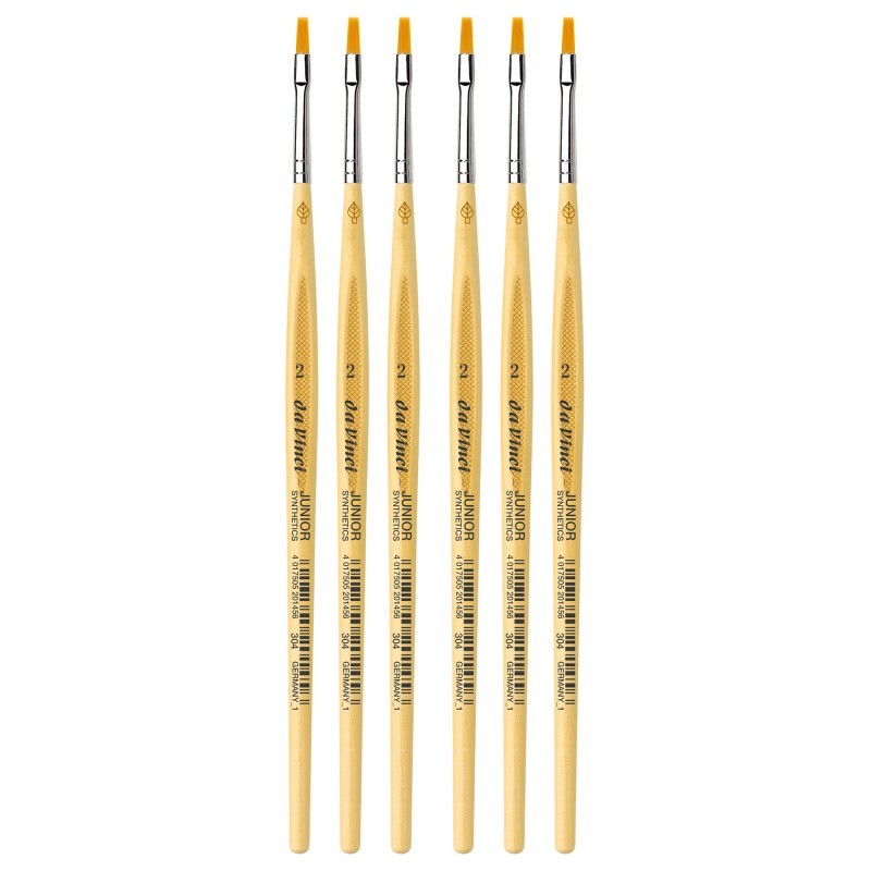 da Vinci JUNIOR Synthetics Student Brush, Synthetic, Tempera, Round, Series 304, Size 2, Pack of 6