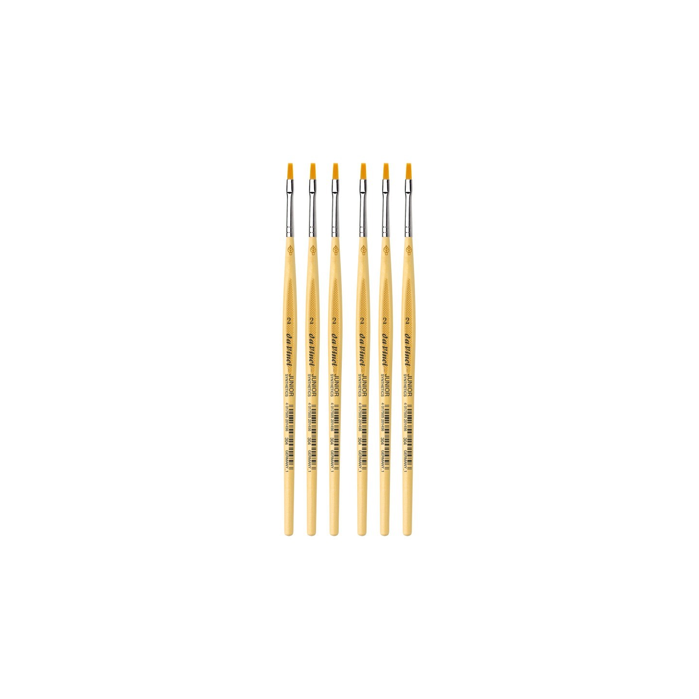 da Vinci JUNIOR Synthetics Student Brush, Synthetic, Tempera, Round, Series 304, Size 2, Pack of 6