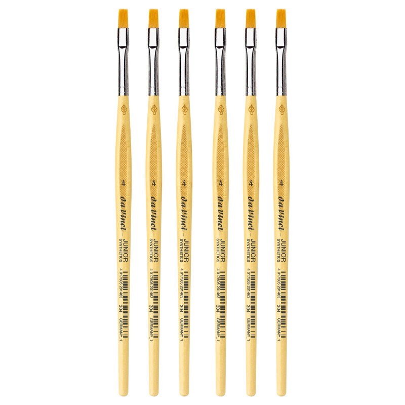 da Vinci JUNIOR Synthetics Student Brush, Synthetic, Tempera, Round, Series 304, Size 4, Pack of 6
