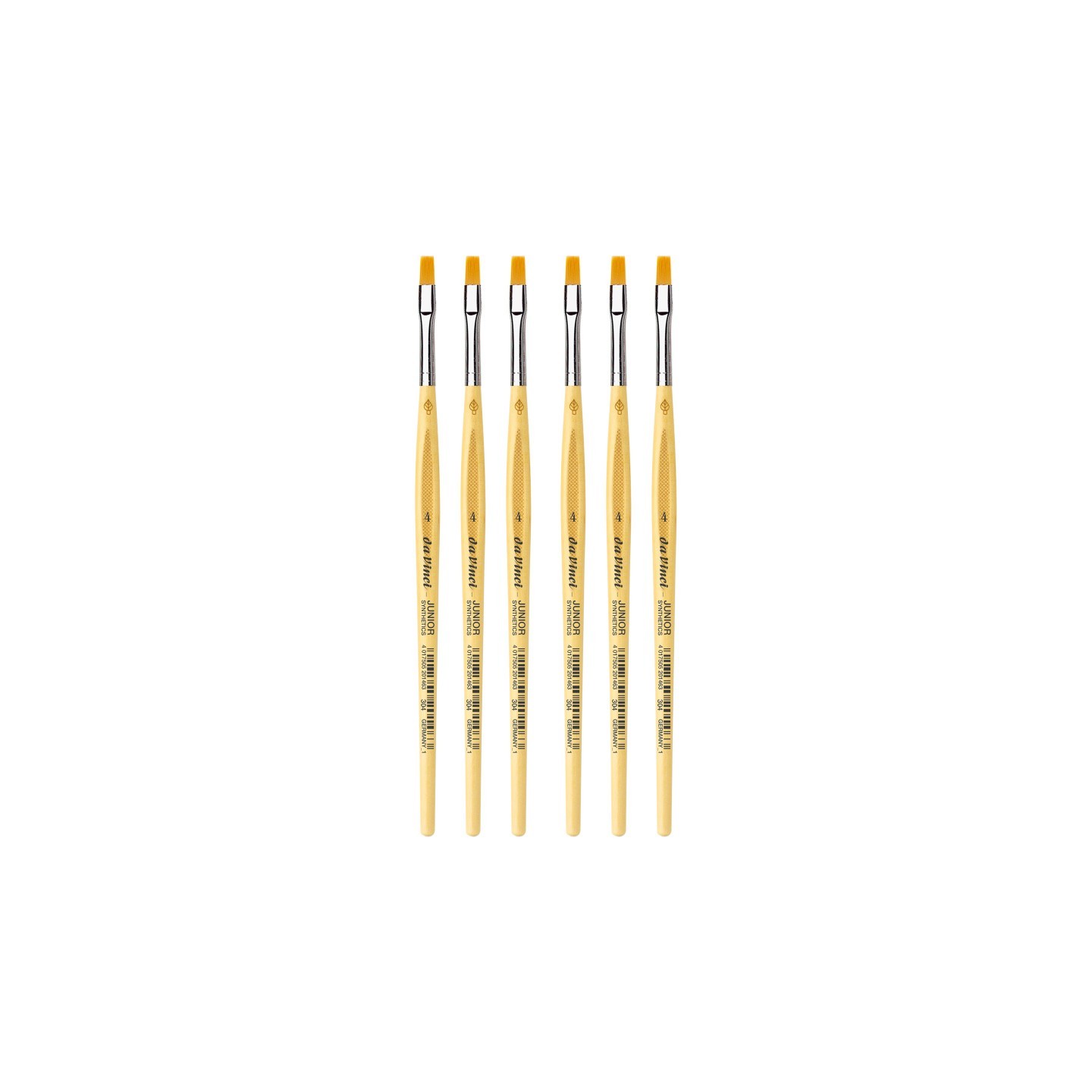 da Vinci JUNIOR Synthetics Student Brush, Synthetic, Tempera, Round, Series 304, Size 4, Pack of 6