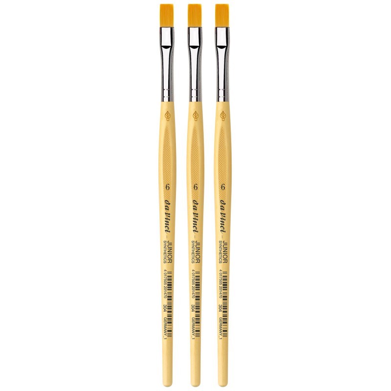 da Vinci JUNIOR Synthetics Student Brush, Synthetic, Tempera, Round, Series 304, Size 6, Pack of 3