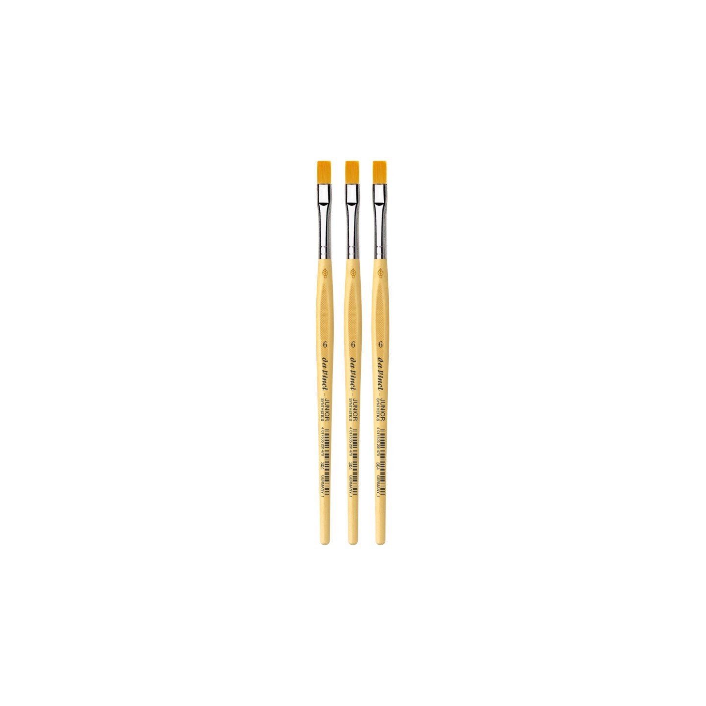 da Vinci JUNIOR Synthetics Student Brush, Synthetic, Tempera, Round, Series 304, Size 6, Pack of 3