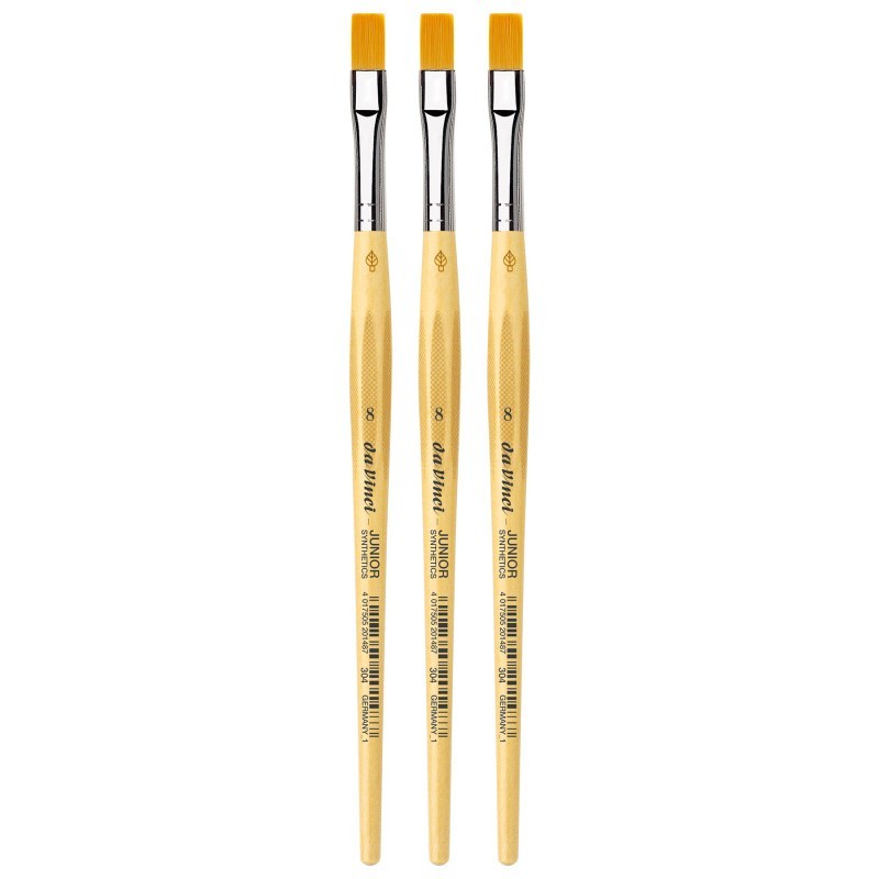 da Vinci JUNIOR Synthetics Student Brush, Synthetic, Tempera, Round, Series 304, Size 8, Pack of 3