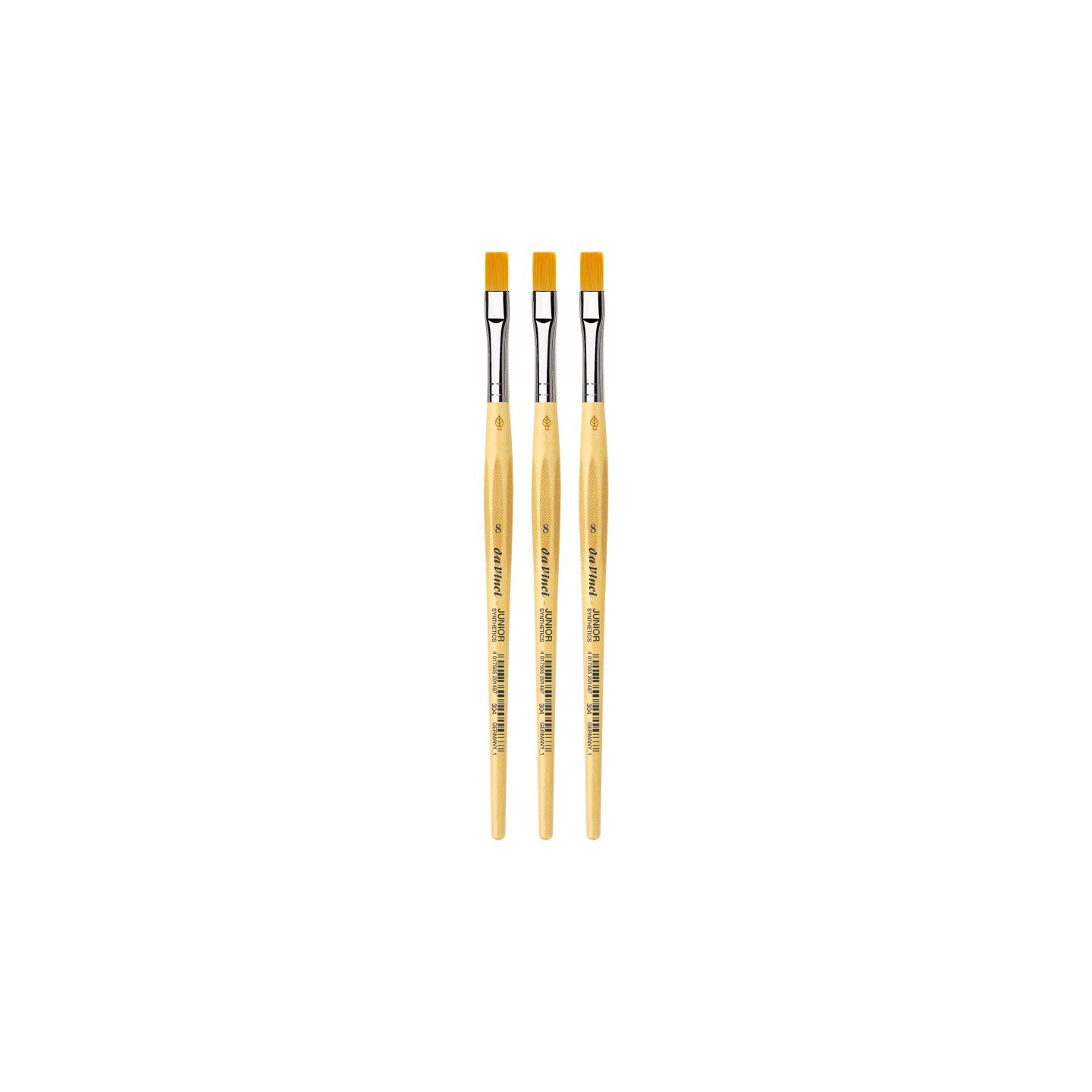 da Vinci JUNIOR Synthetics Student Brush, Synthetic, Tempera, Round, Series 304, Size 8, Pack of 3