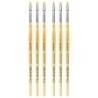 da Vinci JUNIOR BORSTE Synthetic Student Brush, Synthetic, Tempera, Flat, Series 329, Size 4, Pack of 6