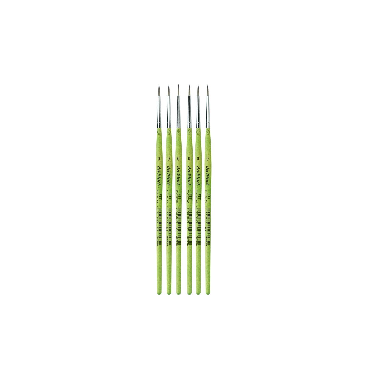 da Vinci FIT Synthetics Student Brush, Synthetic, Acrylic & Tempera, Round, Series 373, Size 0, Pack of 6