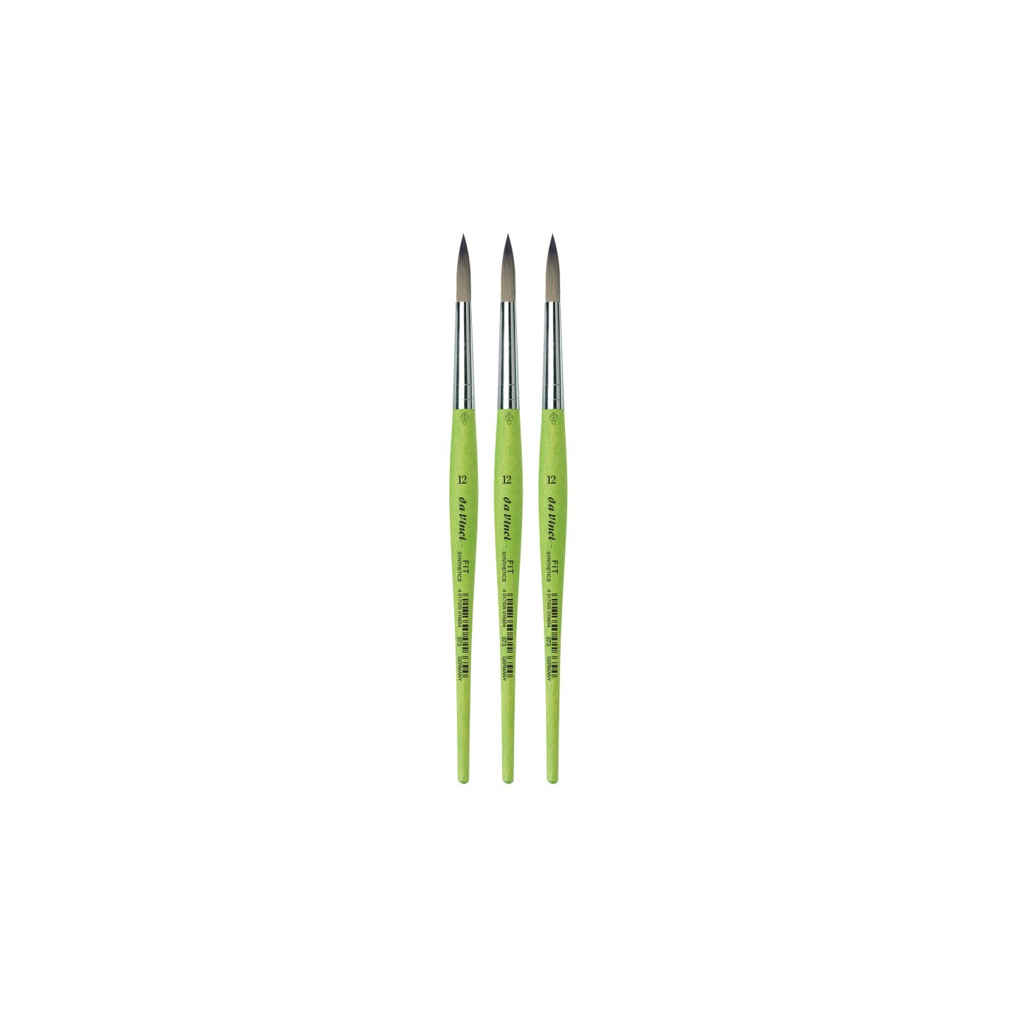 da Vinci FIT Synthetics Student Brush, Synthetic, Acrylic & Tempera, Round, Series 373, Size 12, Pack of 3