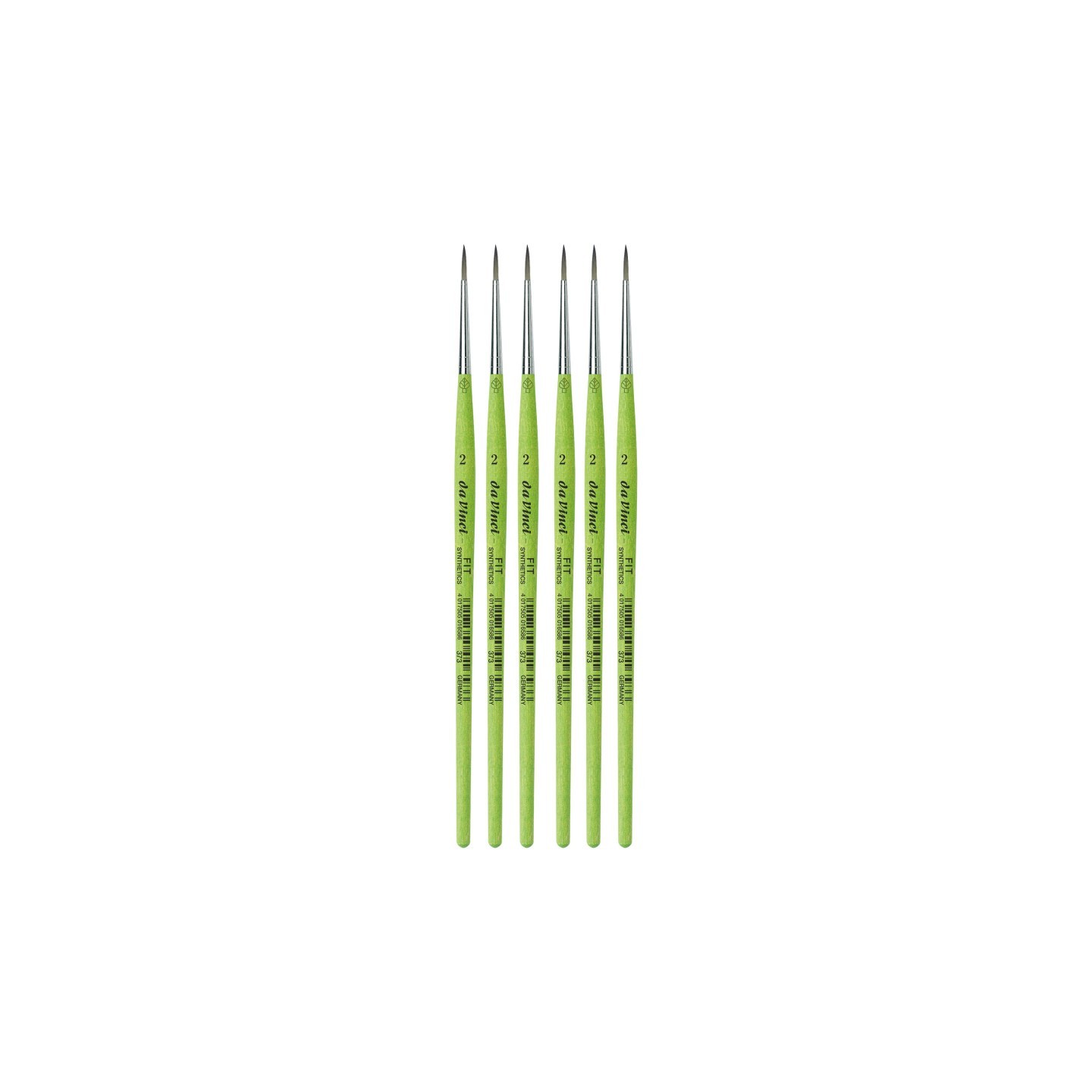 da Vinci FIT Synthetics Student Brush, Synthetic, Acrylic & Tempera, Round, Series 373, Size 2, Pack of 6