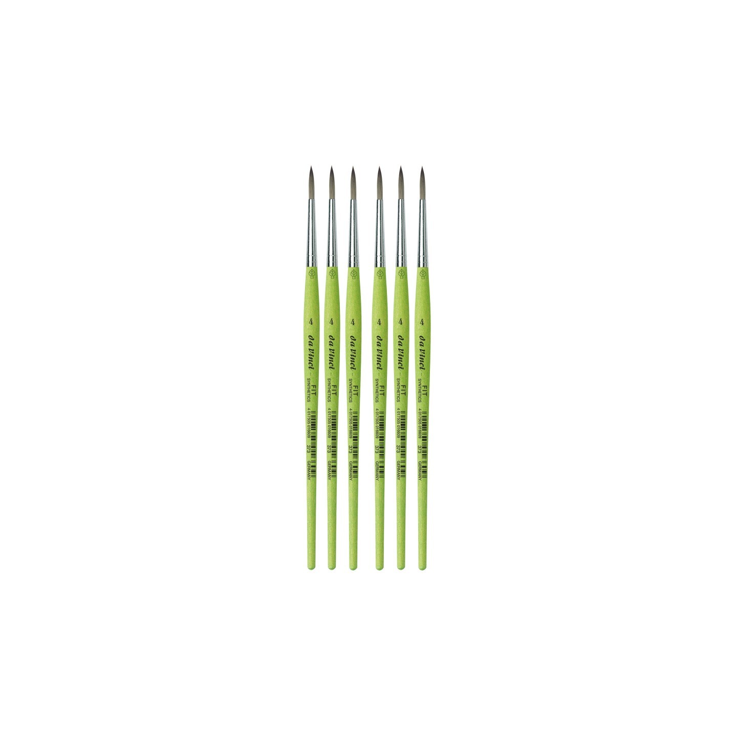 da Vinci FIT Synthetics Student Brush, Synthetic, Acrylic & Tempera, Round, Series 373, Size 4, Pack of 6