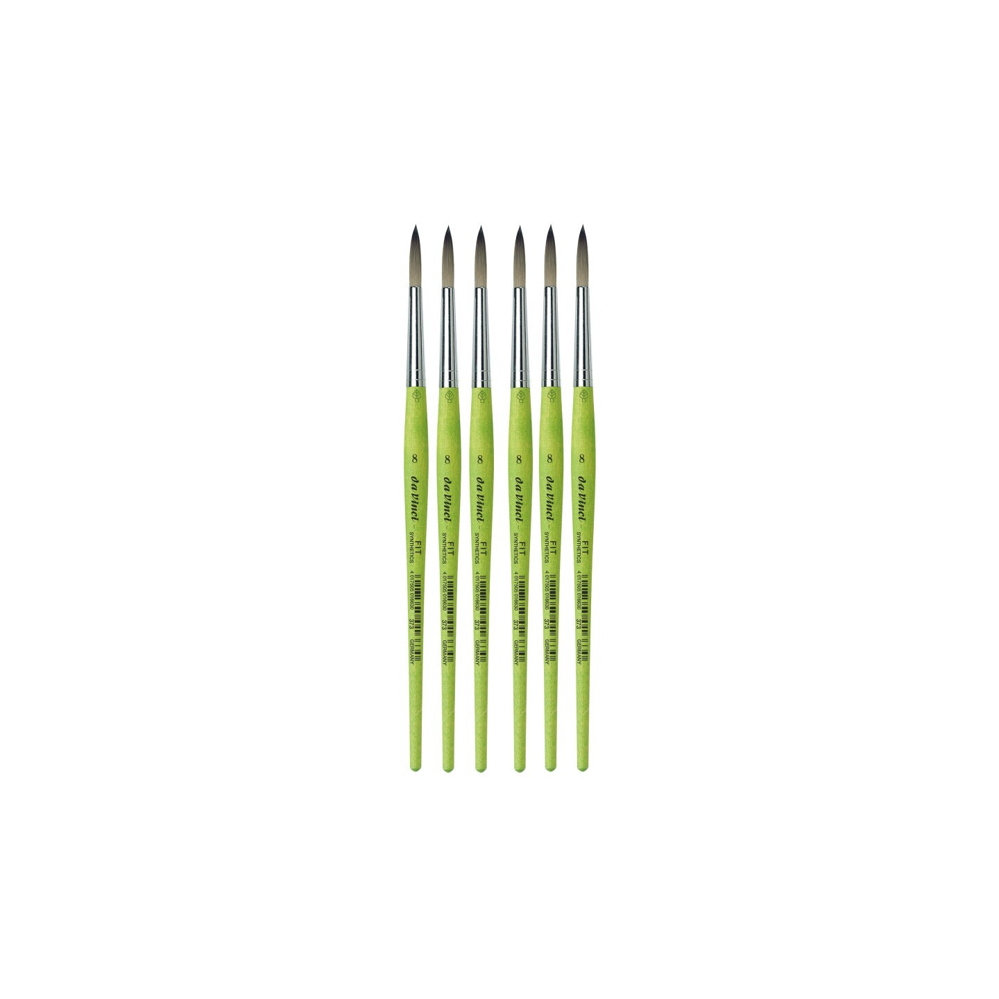 da Vinci FIT Synthetics Student Brush, Synthetic, Acrylic & Tempera, Round, Series 373, Size 8, Pack of 6