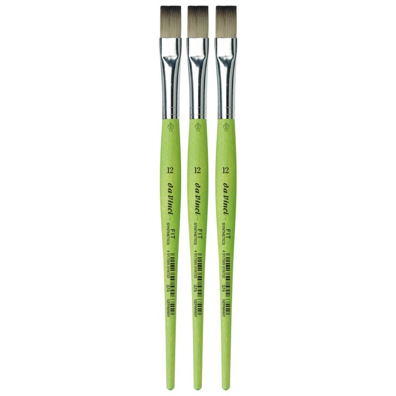 da Vinci FIT Synthetics Student Brush, Synthetic, Acrylic & Tempera, Flat, Series 374, Size 12, Pack of 3