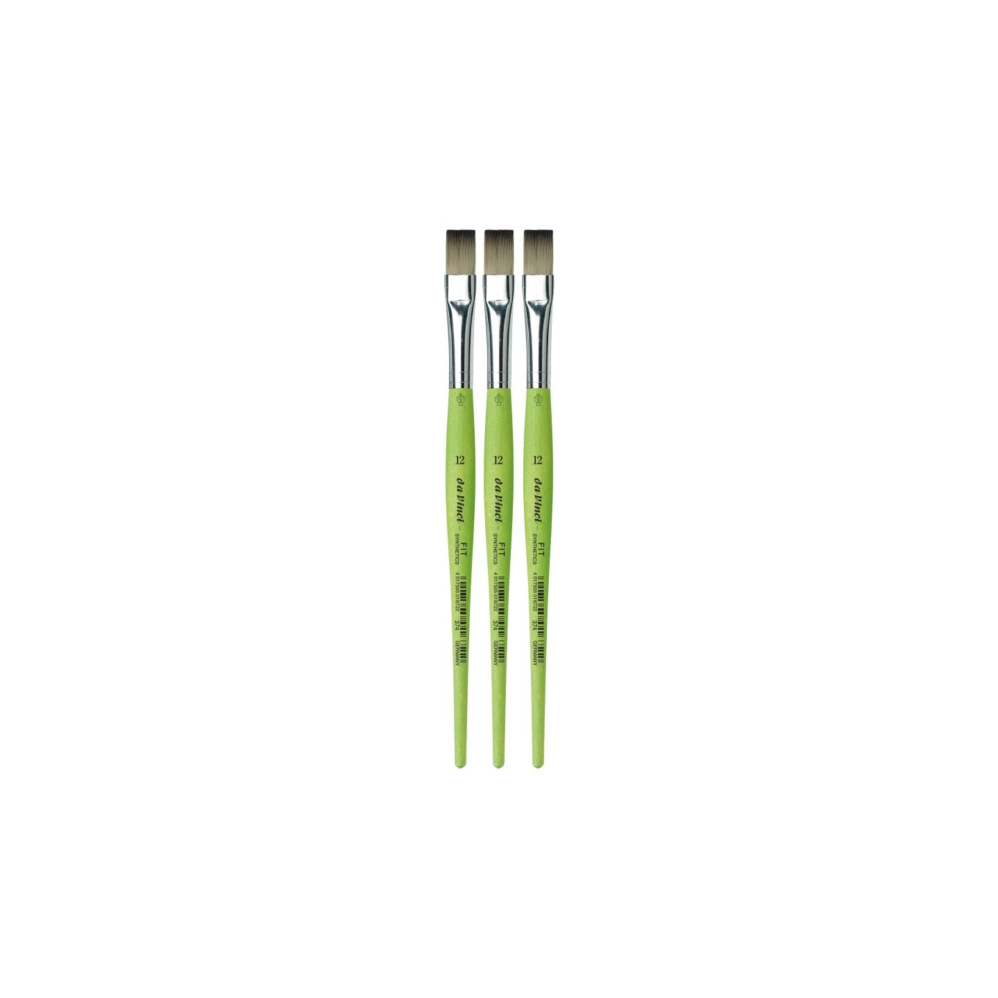 da Vinci FIT Synthetics Student Brush, Synthetic, Acrylic & Tempera, Flat, Series 374, Size 12, Pack of 3