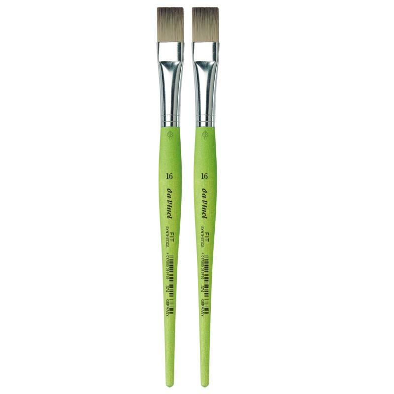 da Vinci FIT Synthetics Student Brush, Synthetic, Acrylic & Tempera, Flat, Series 374, Size 16, Pack of 2