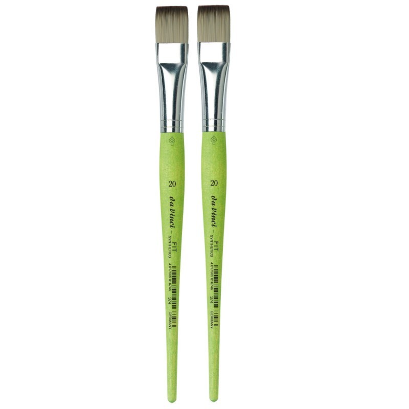 da Vinci FIT Synthetics Student Brush, Synthetic, Acrylic & Tempera, Flat, Series 374, Size 20, Pack of 2
