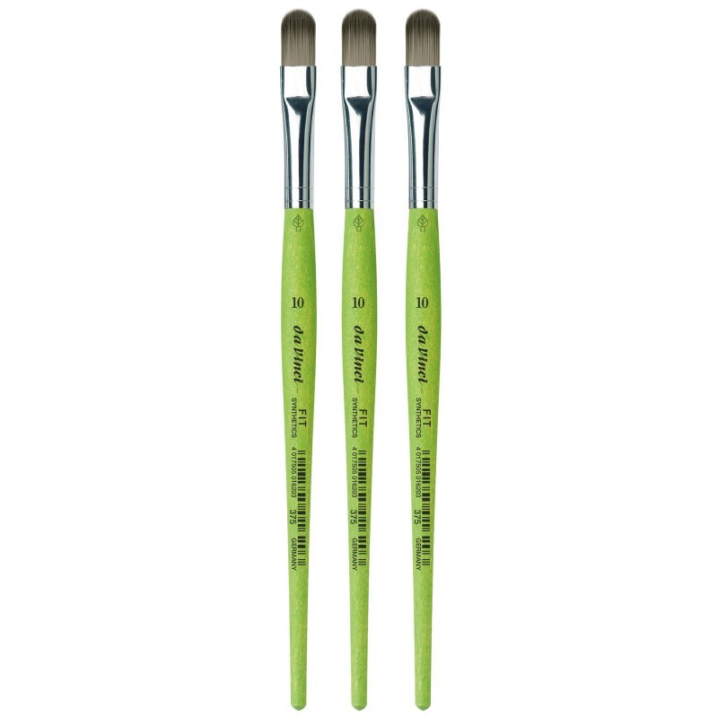 da Vinci FIT Synthetics Student Brush, Synthetic, Acrylic & Tempera, Filbert, Series 375, Size 10, Pack of 3