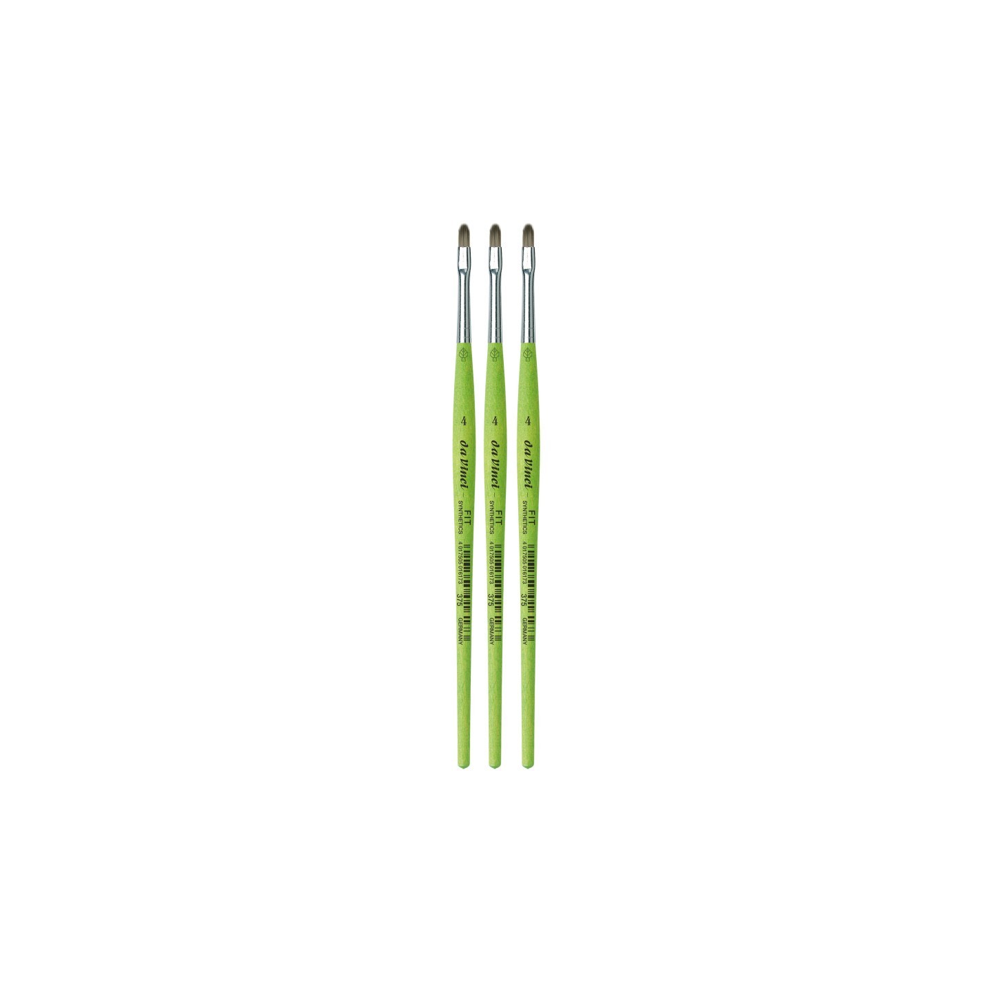 da Vinci FIT Synthetics Student Brush, Synthetic, Acrylic & Tempera, Filbert, Series 375, Size 4, Pack of 3