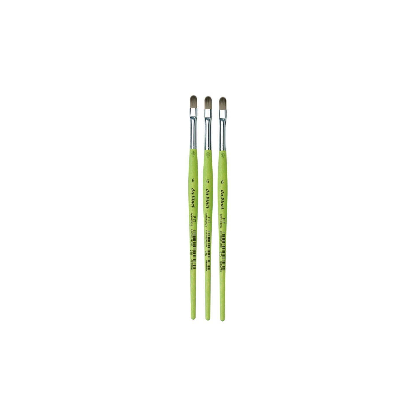 da Vinci FIT Synthetics Student Brush, Synthetic, Acrylic & Tempera, Filbert, Series 375, Size 6, Pack of 3