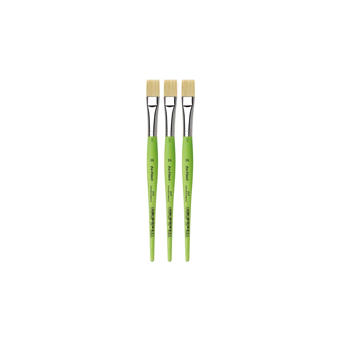 da Vinci FIT Synthetics Student Brush, Synthetic, Acrylic & Oil, Flat, Series 379, Size 16, Pack of 3