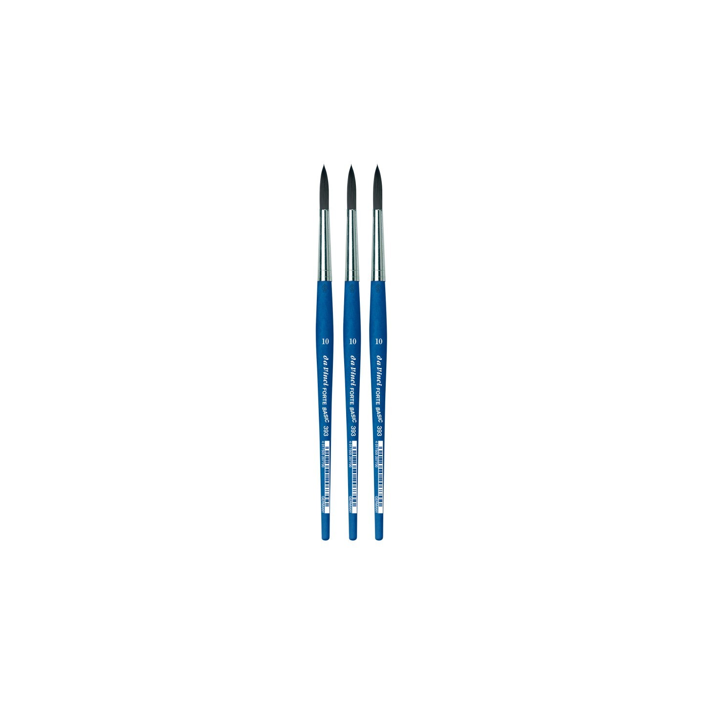 da Vinci FORTE BASIC Student Brush, Synthetic, Acrylic, Round, Series 393, Size 10, Pack of 3