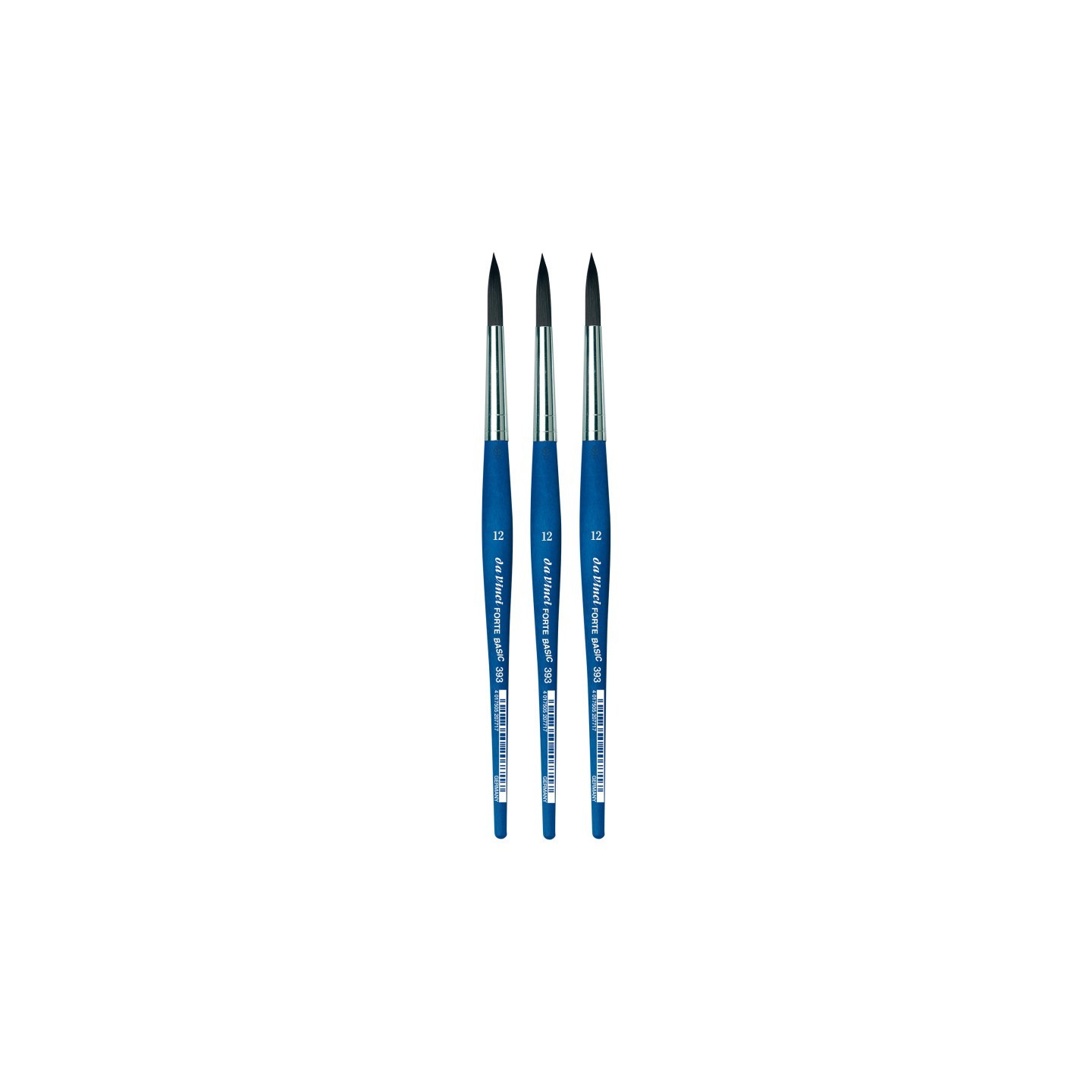 da Vinci FORTE BASIC Student Brush, Synthetic, Acrylic, Round, Series 393, Size 12, Pack of 3