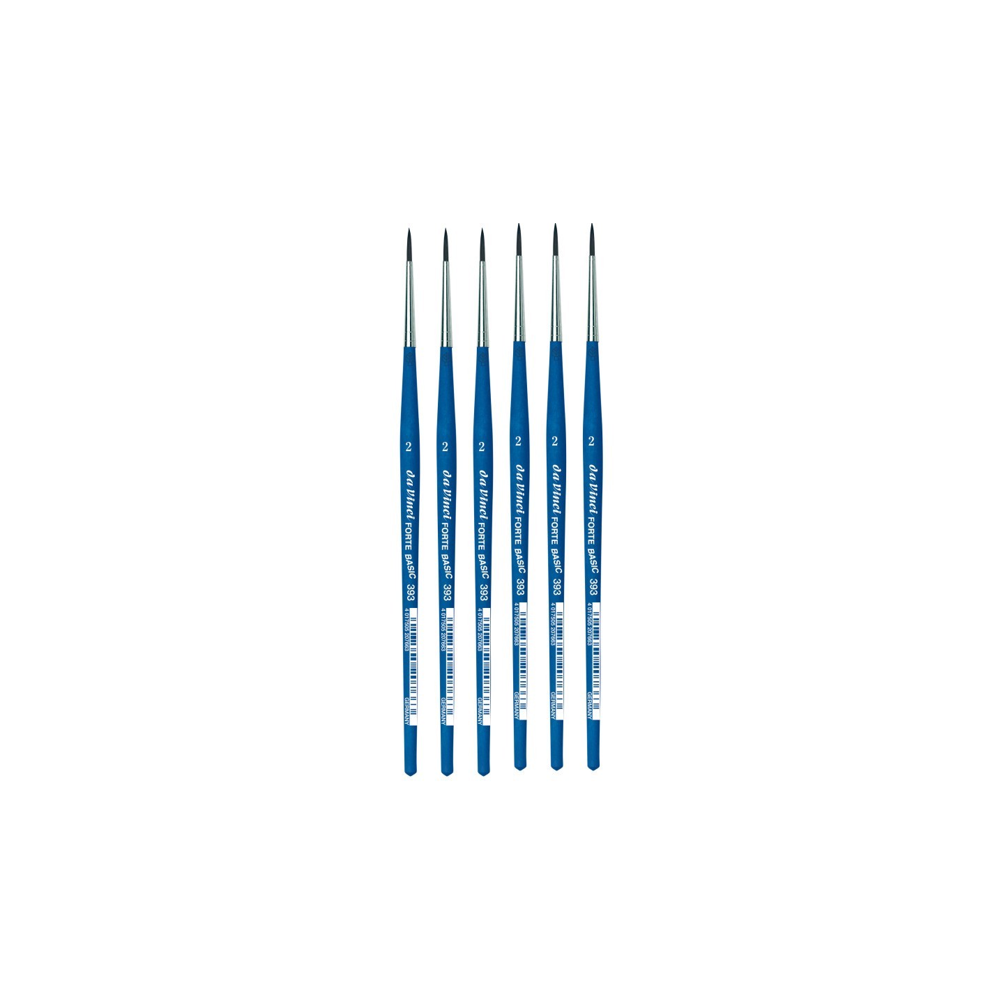 da Vinci FORTE BASIC Student Brush, Synthetic, Acrylic, Round, Series 393, Size 2, Pack of 6
