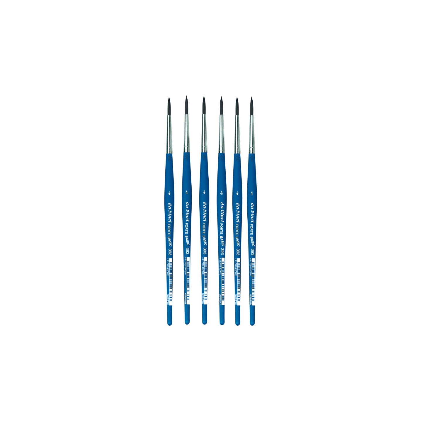 da Vinci FORTE BASIC Student Brush, Synthetic, Acrylic, Round, Series 393, Size 4, Pack of 6