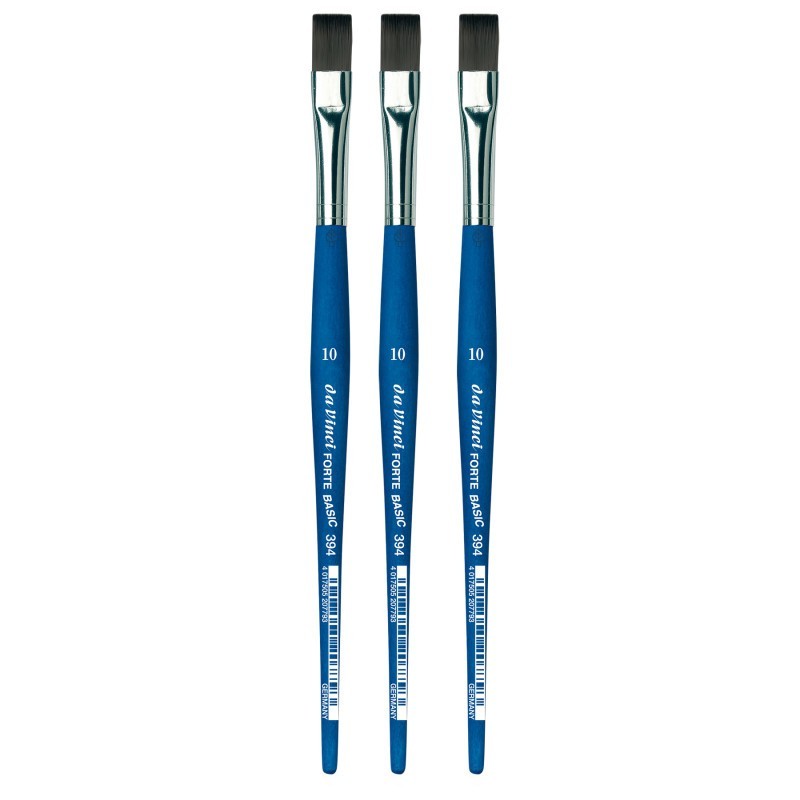 da Vinci FORTE BASIC Student Brush, Synthetic, Acrylic, Flat, Series 394, Size 10, Pack of 3