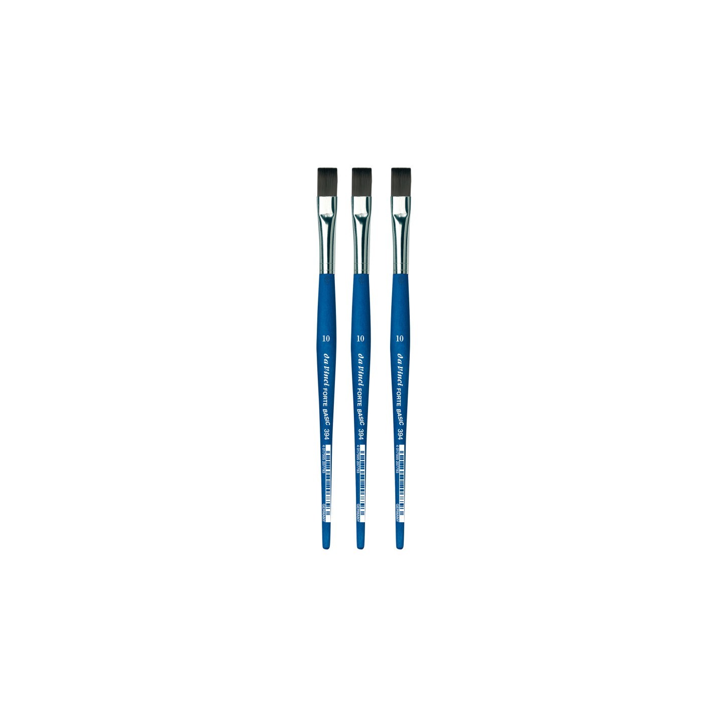 da Vinci FORTE BASIC Student Brush, Synthetic, Acrylic, Flat, Series 394, Size 10, Pack of 3