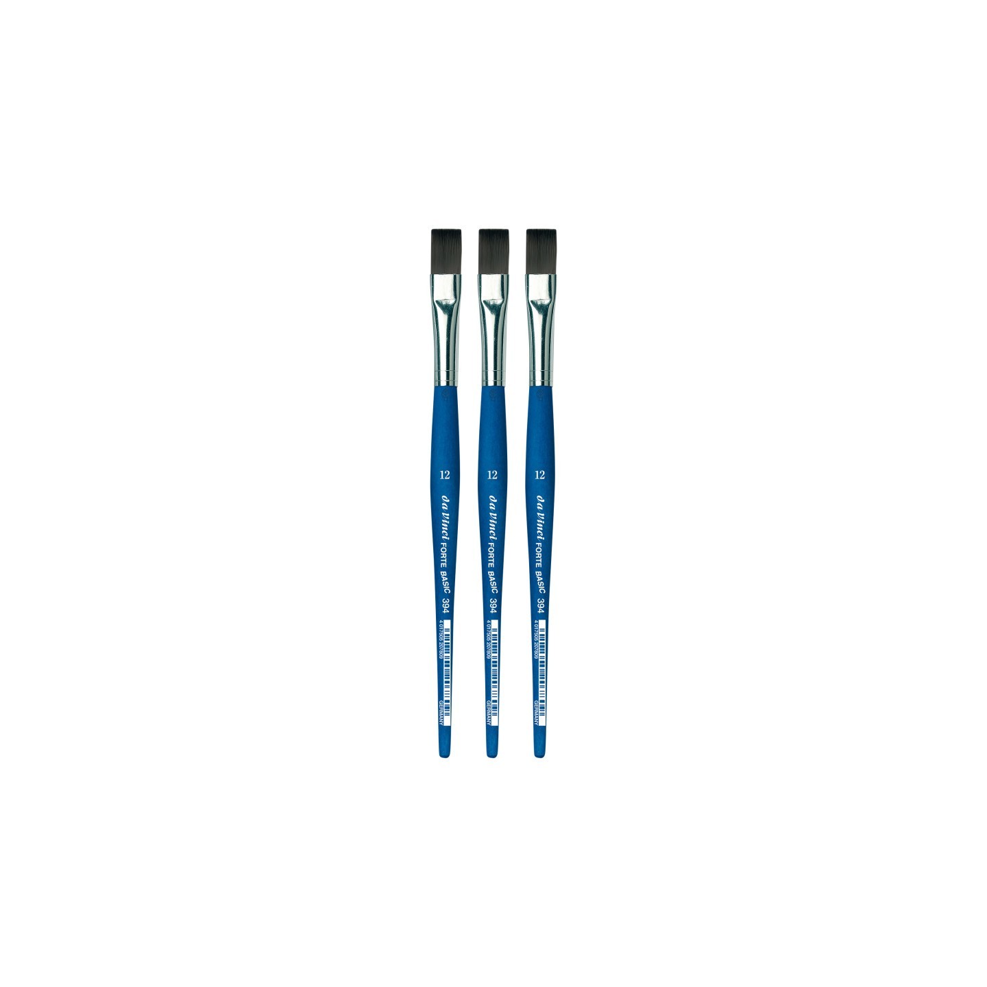da Vinci FORTE BASIC Student Brush, Synthetic, Acrylic, Flat, Series 394, Size 12, Pack of 3