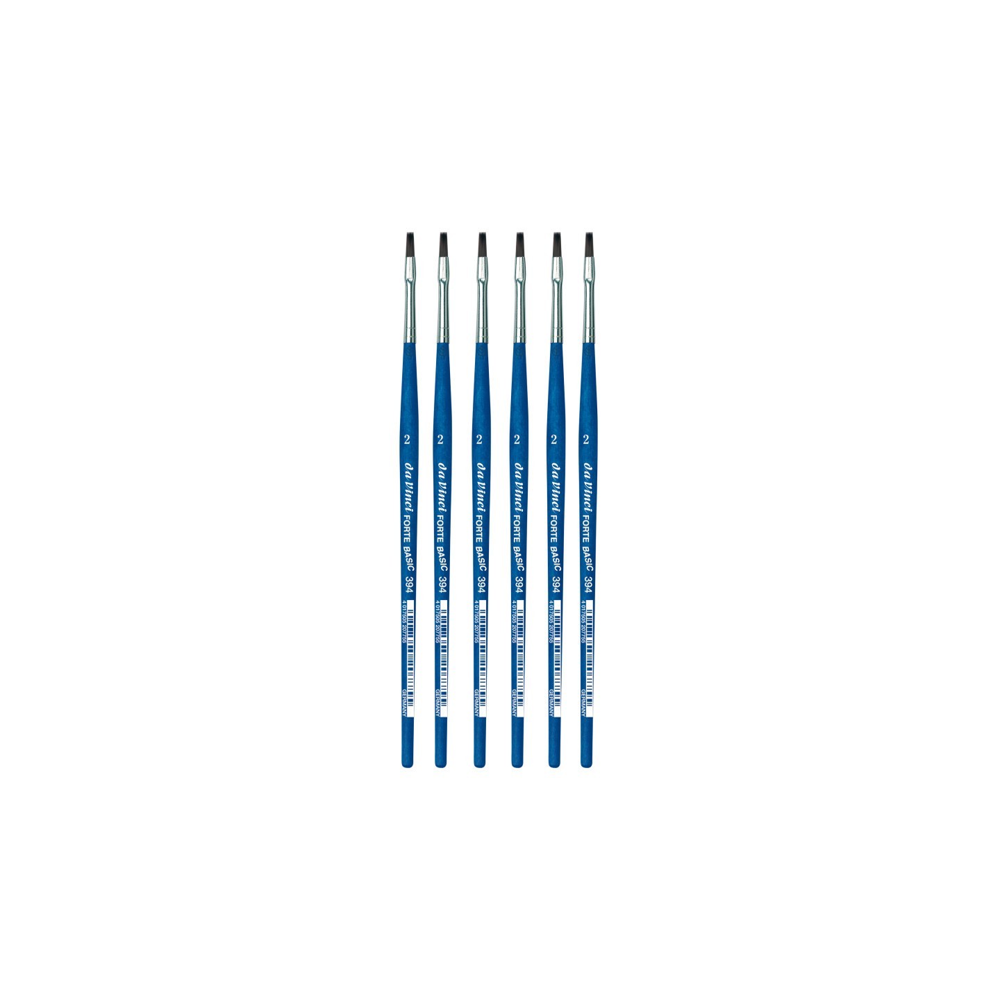 da Vinci FORTE BASIC Student Brush, Synthetic, Acrylic, Flat, Series 394, Size 2, Pack of 6