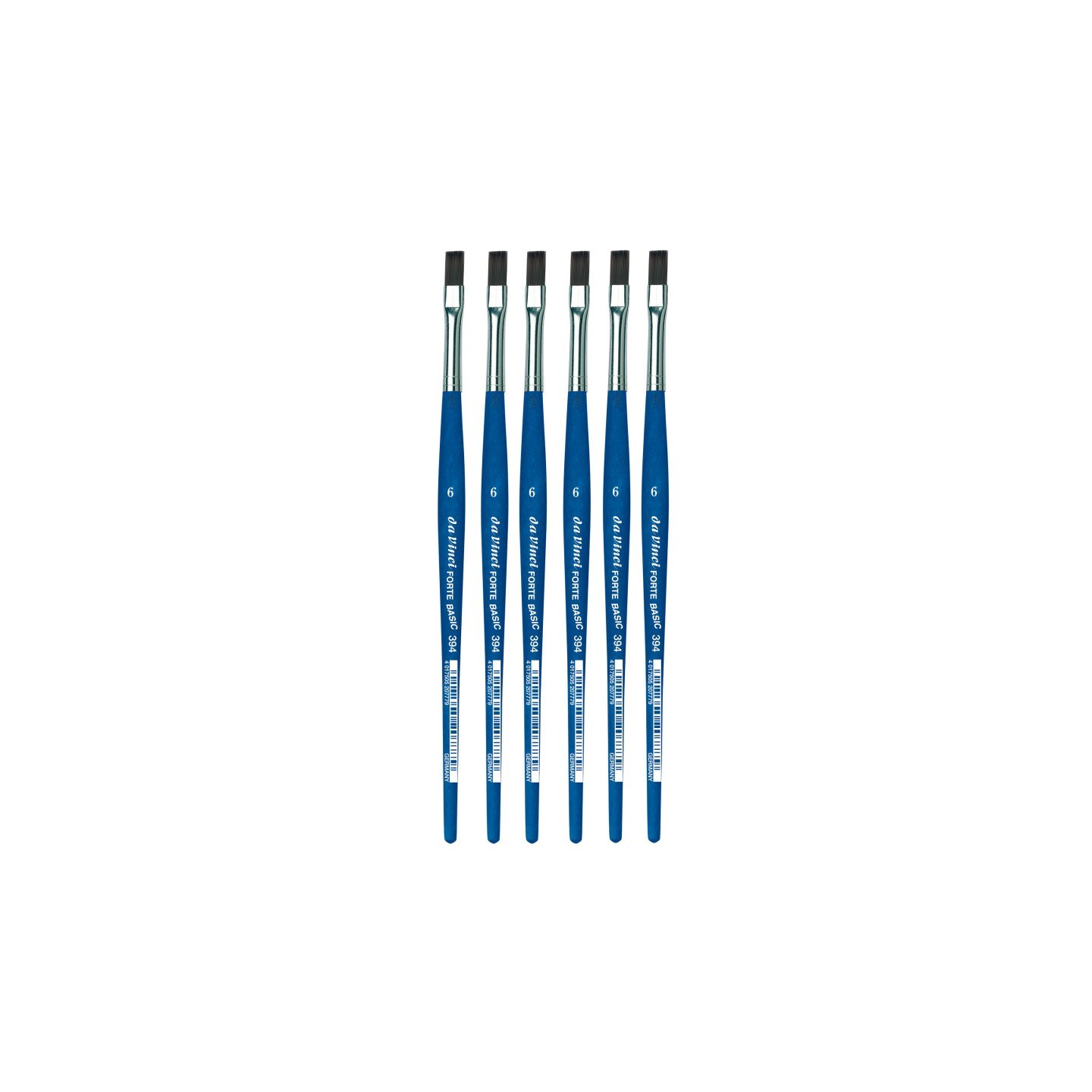 da Vinci FORTE BASIC Student Brush, Synthetic, Acrylic, Flat, Series 394, Size 6, Pack of 6