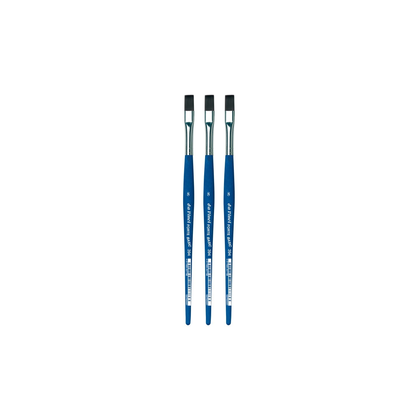 da Vinci FORTE BASIC Student Brush, Synthetic, Acrylic, Flat, Series 394, Size 8, Pack of 3
