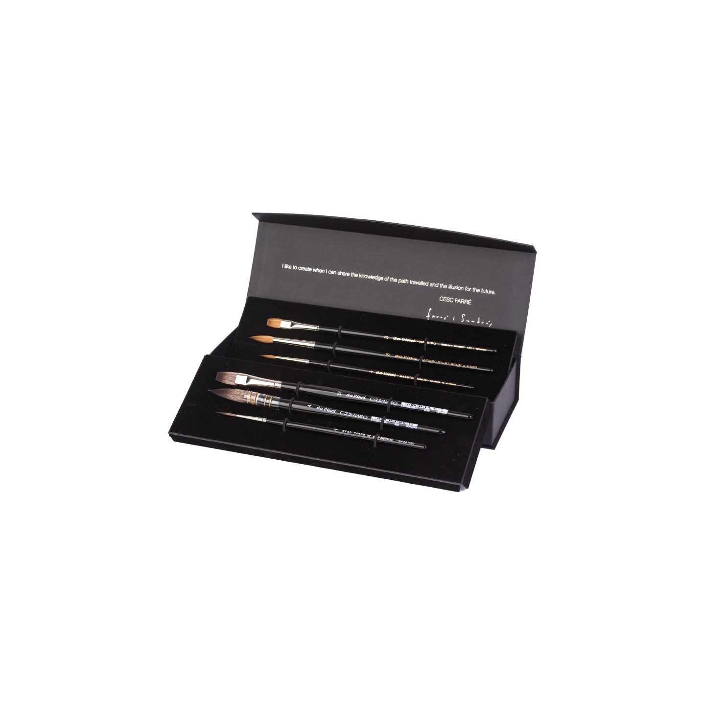 da Vinci Artist Signature Collection by Cesc Farré, Watercolor Brushes, Assorted, 6 Brush Set in Gift Box