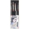 da Vinci COSMOTOP-SPIN Watercolor Brushes, Synthetic, Assorted, 4 Brush Set in Black Cloth Carrying Bag