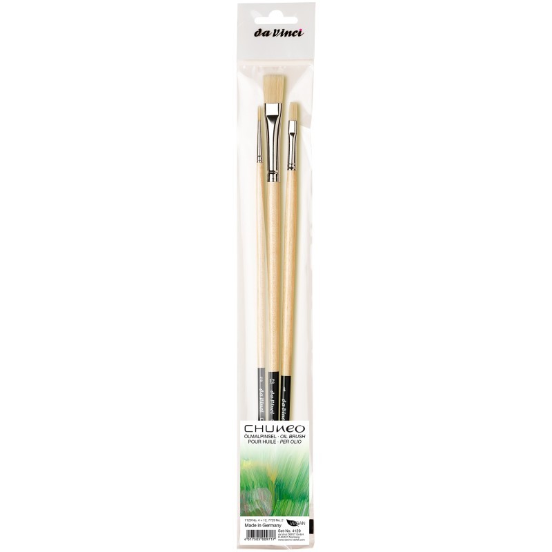 da Vinci CHUNEO Synthetic Hog Bristle, Oil, 3-Brush Set