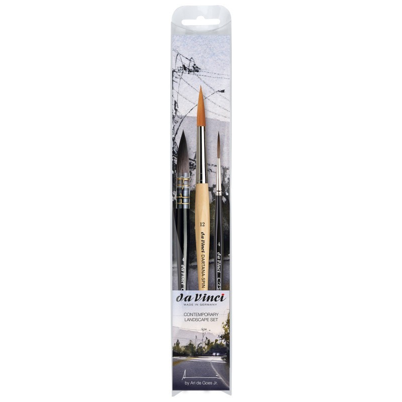 da Vinci Artist Signature Collection by Ari de Goes Jr., Contemporary Landscape Brushes, Assorted, 3 Brush Set