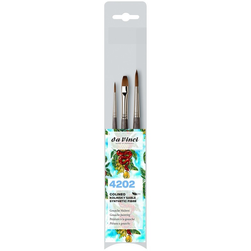 da Vinci COLINEO Synthetic Red Sable, Gouache, 3 Brush Set