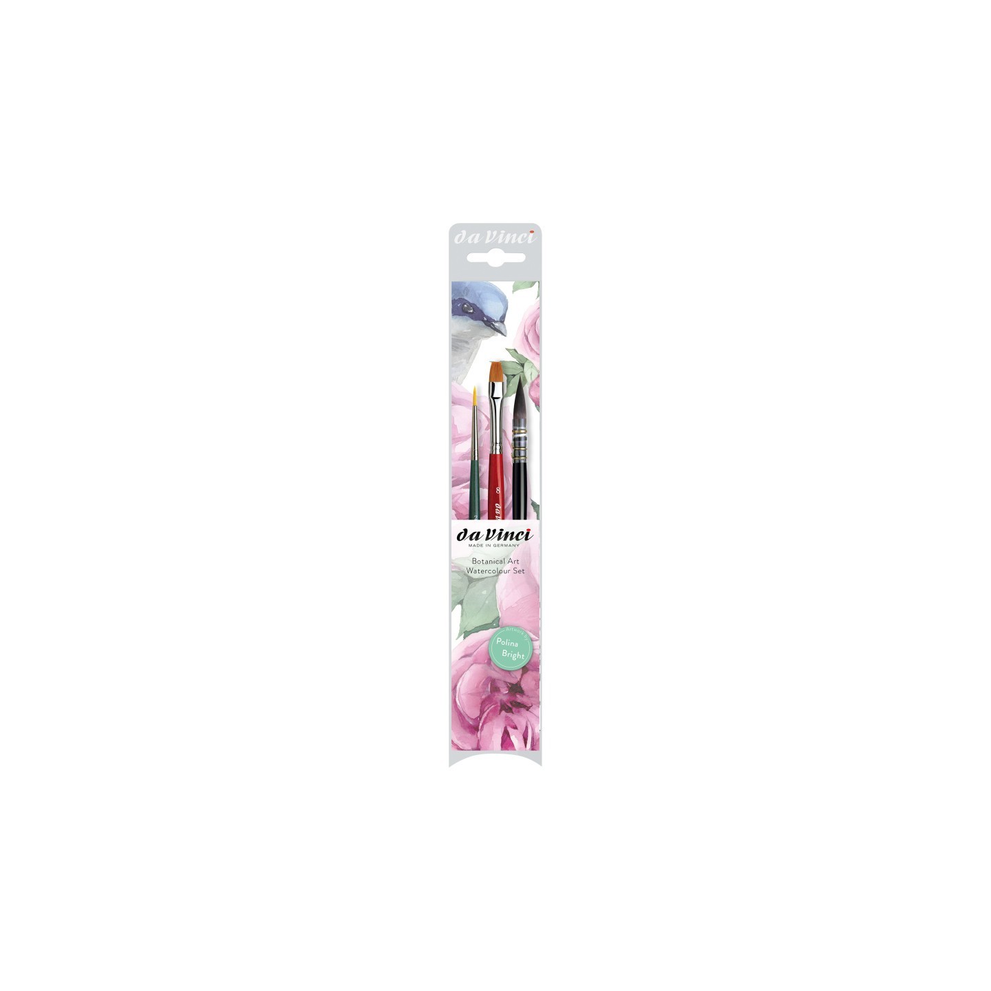 da Vinci CASANEO, NOVA & COSMOTOP-SPIN Botanical Art Brush Set, Synthetic, Watercolor, Assorted, 3 Brush Set