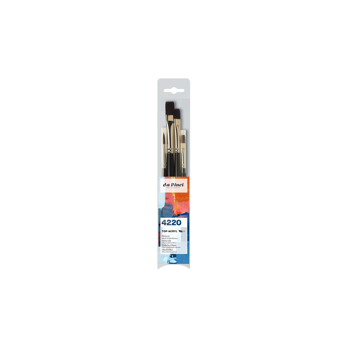 da Vinci TOP-ACRYL Red-Brown Brushes, Synthetic, Oil & Acrylic, 4 Brush Set