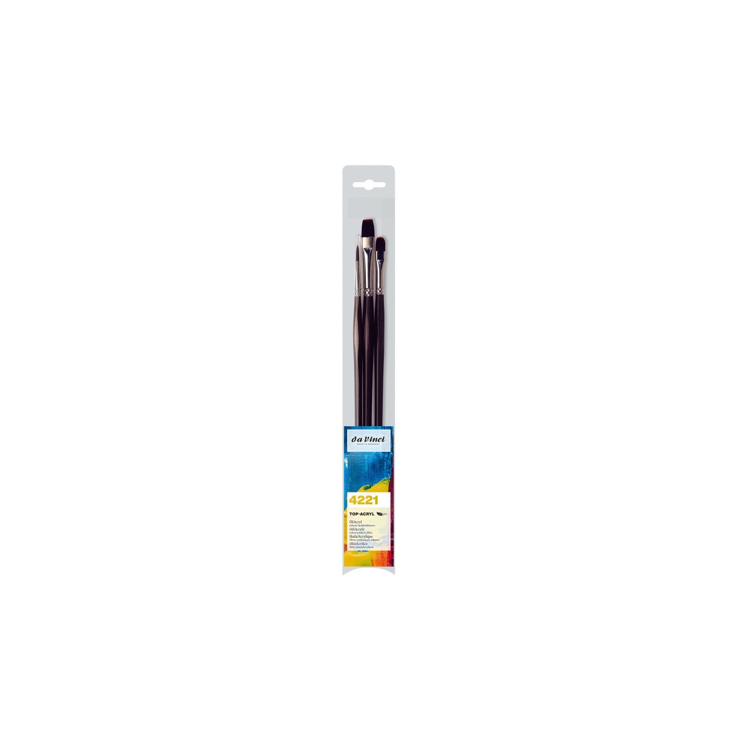 da Vinci TOP-ACRYL Assorted Brushes, Synthetic, Oil & Acrylic, 3 Brush Set