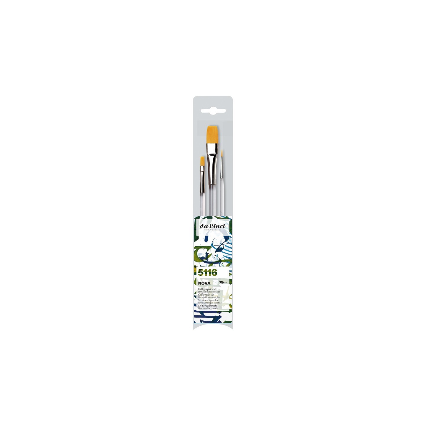 da Vinci NOVA Lettering & Calligraphy Brushes, Synthetic, All Paint Types, Assorted, 3 Brush Set