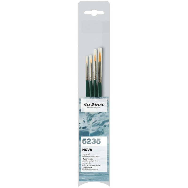 da Vinci NOVA Model Painting Brushes, Synthetic, All Paint Types, Round, Series 1570, Assorted Sizes, 4 Brush Set