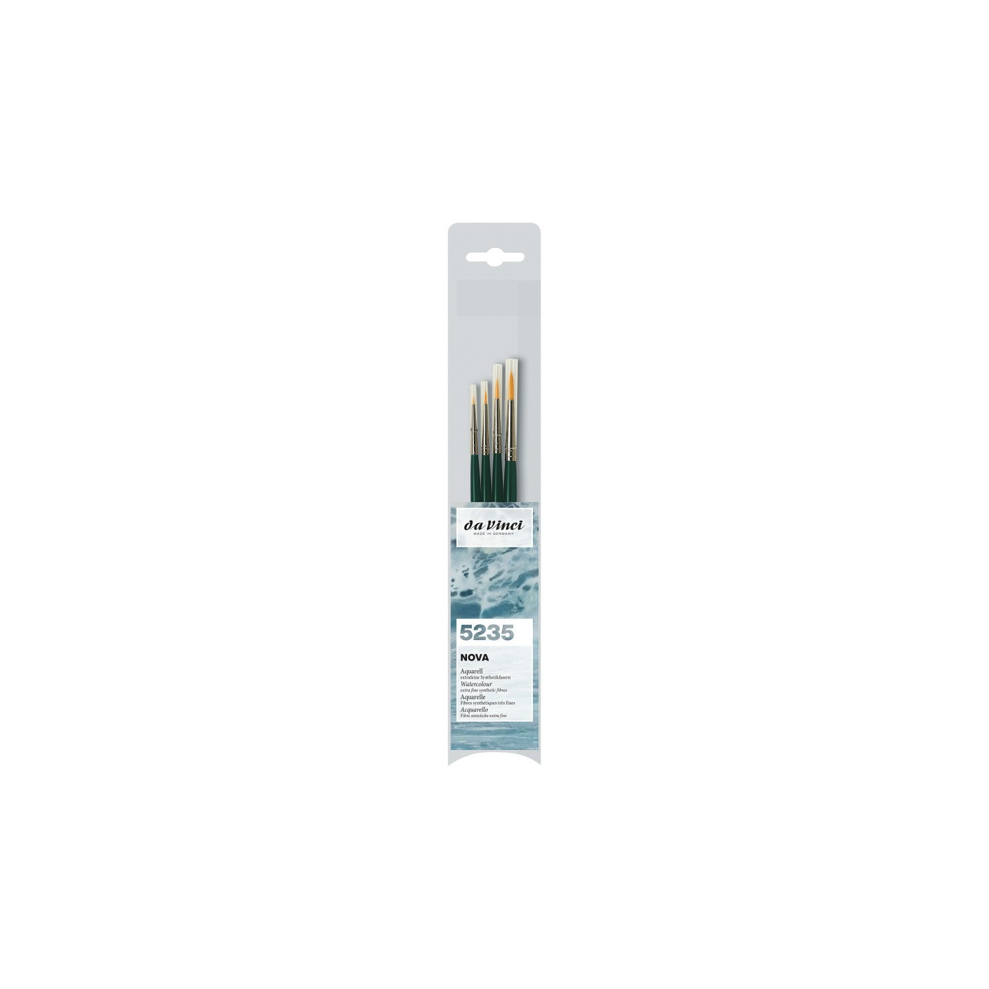 da Vinci NOVA Model Painting Brushes, Synthetic, All Paint Types, Round, Series 1570, Assorted Sizes, 4 Brush Set